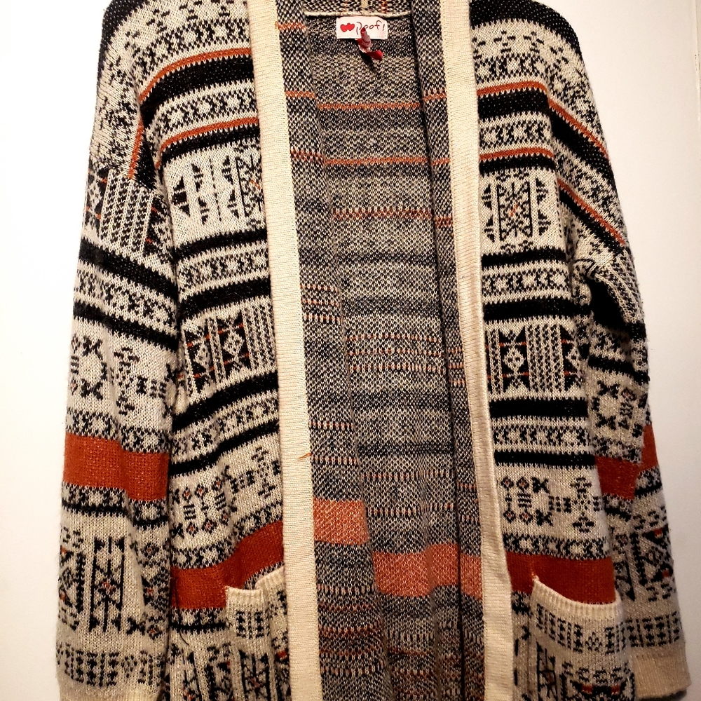 POOF | Designed Orange Cardigan